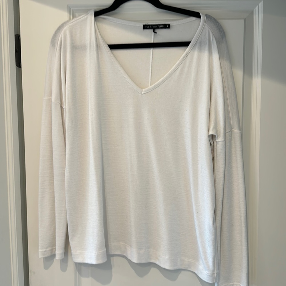 Rag and Bone long sleeve tee in white size large